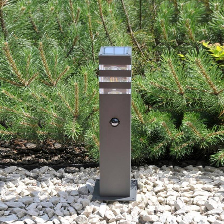 Lampa zewnętrzna TEKSAS PIR 44cm 1xE27 grafit, czujnik ruchu i zmierzchu