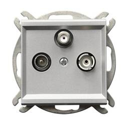 Gniazdo RTV-SAT końcowe Ospel Sonata Srebrny Mat