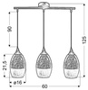 Lampa wisząca złota szklana regulowana 3x60W Celia Candellux 33-51585
