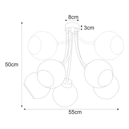 Lampa sufitowa K-1584 z serii MELO