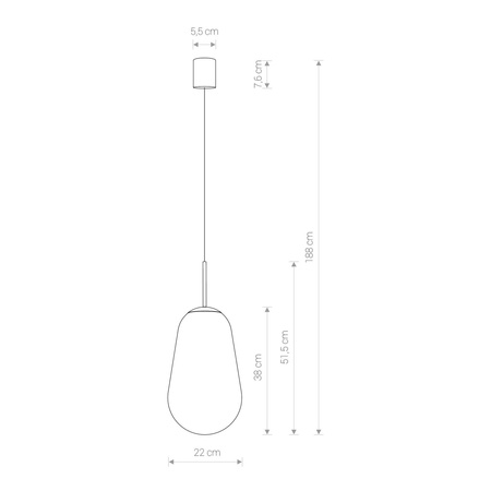 Nowodvorski Lampa wisząca szklana PEAR M 