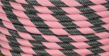 Dekoracyjny Przewód w oplocie SERPENTYNA  różowy- melanż kabel 2x0,75