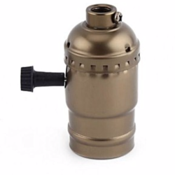 Oprawka dekoracyjna E27 z włącznikiem Loft mosiądz