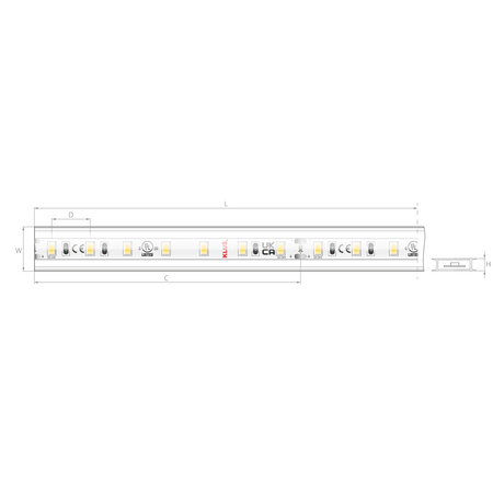 Kluś Taśma LED KWP-14KCR35-0480-24, 3500K, 446 lm/m, 4.8 W/m, IP65