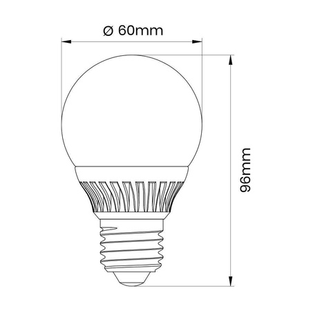 Żarówka LED E27 GLOB G60 12W neutralna 4000K ceramika 