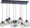 Szklana lampa wisząca 8 kul E27 grafit
