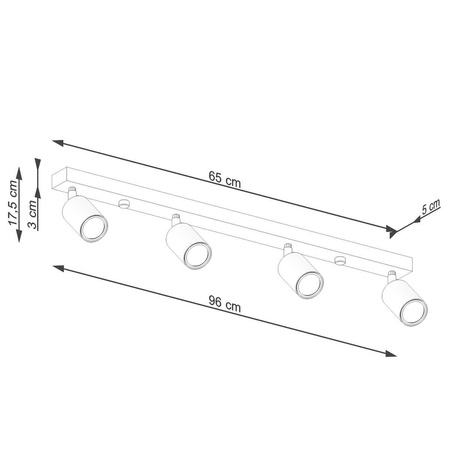 Lampa sufitowa VERDO 4 czarny