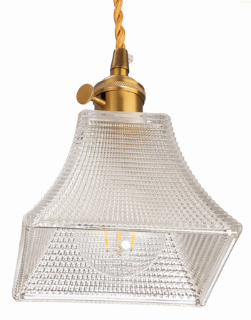 Lampa wisząca szklana kryształowa przezroczysta 1xE27