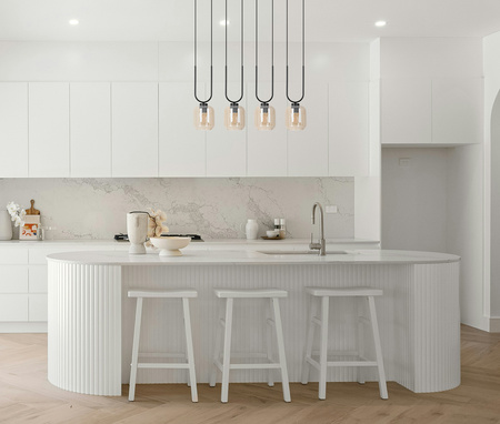 Solidna lampa wisząca z bursztynowymi kloszami K-5582 z serii CONI