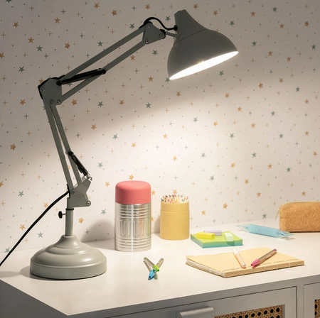Lampka biurkowa FLEXO metalowa pastelowa zielona