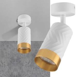 Lampa ścienno-sufitowa ARRAS 1 biało-złota GU10