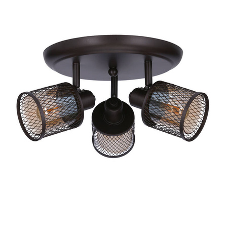 Lampa sufitowa plafon kawowe złoto bursztyn 3x40W Canabera Candellux 98-83098