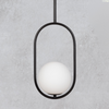Lampa wisząca czarna Milano Ring kula mleczna 1xE14
