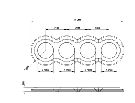 Ramka ceramiczna poczwórna bałwanek czarna