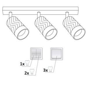 Lampa ścienno-sufitowa ARRAS 3 czarno-złota GU10
