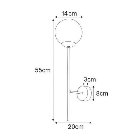 Elegancki czarno-złoty kinkiet z białym kloszem K-4916 z serii ISLA