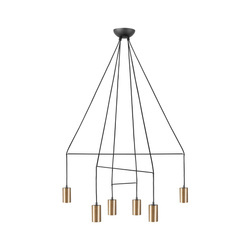 Nowodvorski Lampa wisząca czarna mosiądz IMBRIA