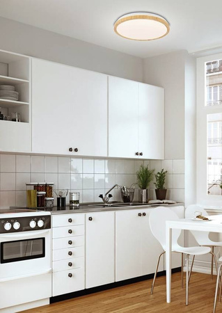 Plafon LED biały drewno 36W 4000K Gandava 14-75260