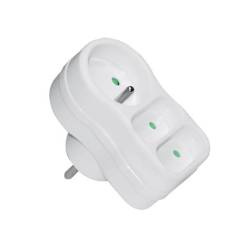 Rozgałęźnik 1GN Z/U okrągły PŁASKI  16A + 2GN B/U ELEKTRO