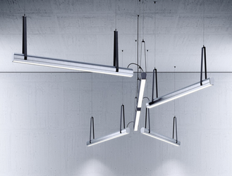 Kluś Lampa wisząca LED Tulip TU MANY ZW L=1131mm, mikropryzma liniowa, 76W, 4000K, DALI, INDUSTRIAL