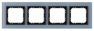 Ramka poczwórna Sonata Ospel Niebieskie Szkło Szronione IP20