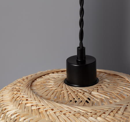 Bambusowa Lampa wisząca pleciona E27 naturalna Boho