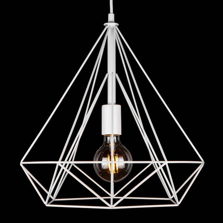Lampa wisząca druciana LOFT Biały GEO PUSTY