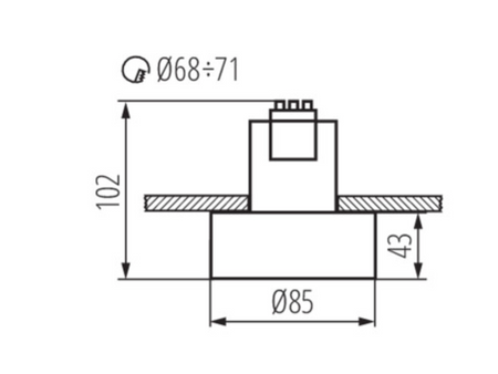 Oprawa sufitowa podtynkowa punktowa GU10 czarny/złoty