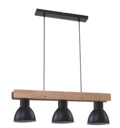 Lampa wisząca Candellux Vario 33-73471 3xE27 czarna drewniana