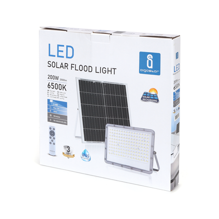 Naświetlacz Solarny LED 200W 2000lm 6500K z pilotem