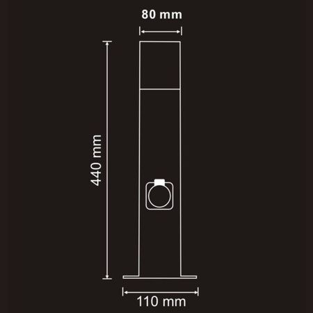 Lampa zewnętrzna DALLAS 44cm z gniazdem max 2500W grafit 1xE27