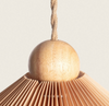 Lampa Wisząca Drewno i Materiał Luanda pomarańczowa 47cm