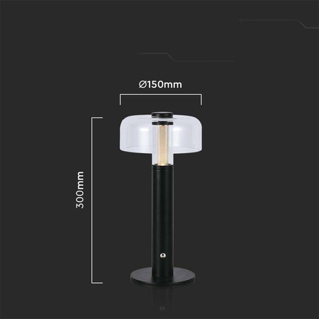 Lampka Biurkowa Nocna V-TAC 1W LED 30cm Ładowanie USB Ściemnianie Czarna VT-1049 3000K 100lm