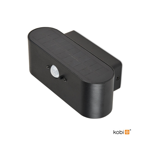 Kinkiet solarny LED Solaris 2,5W 4000K czarny z czujnikiem ruchu