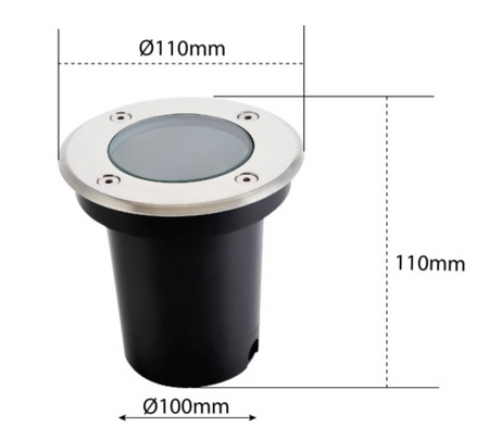 Oprawa najazdowa 1xGU10 okrągła IP67 230V IK09 11cm