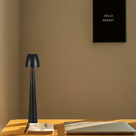 Lampka Biurkowa Nocna V-TAC 3W LED 37cm Ładowanie USB Ściemnianie Czarna 