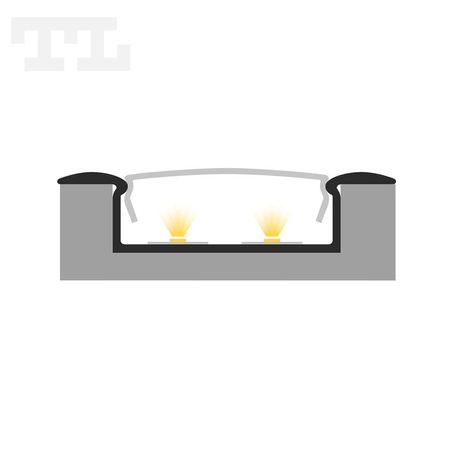 LED P14-1 Profil 2000 mm czarny lakierowany (nr kat 8614113)