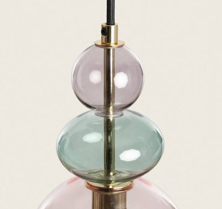 Lampa Wisząca z Metalu i Szkła Baudelaire 1xE14 pudrowy róż