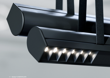 Kluś Lampa wisząca LED Tulip TU BEAM ZW L=1956mm, DOT, 25W, 3000K, DALI, CZARNY