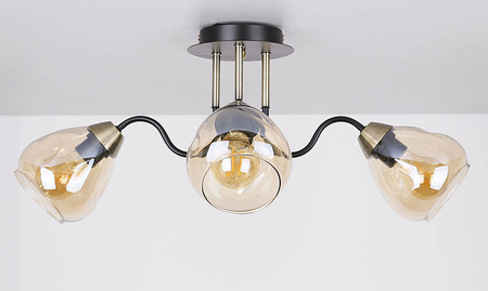 Lampa sufitowa czarno/złota dymiona 3xE27 Unica 33-00880