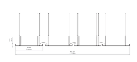 Kluś Lampa wisząca LED Tulip TU MANY ZW L=1131mm, DOT/Blenda, 43W, 4000K, DALI, INDUSTRIAL