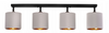 Lampa sufitowa reflektor 4xE27 listwa szaro złota 80cm