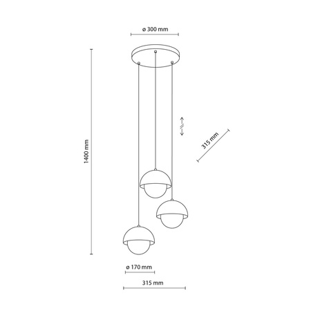 Lampa wisząca BONO BEIGE 3xG9