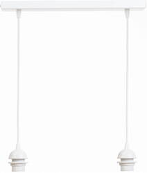 Lampa podwójna listwa biała wisząca gwint E27