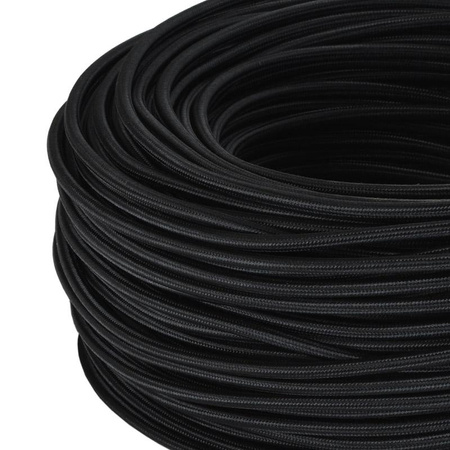Przewód w oplocie kabel dekoracyjny CZARNY  3x1,5mm