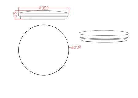 Light prestige Babilon plafon okrągły średni 4000K czarny LP-335/1C M 4BK