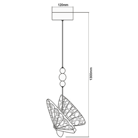 Light prestige Mariposa 1 wisząca chrom LP-1715/1P CH
