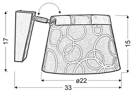 Lampa ścienna kinkiet 1X60W E27 czarny chrom IMPRESJA 21-46324