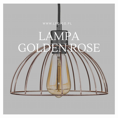 Lampa wisząca sufitowa GOLDEN ROSE metalowa LOFT