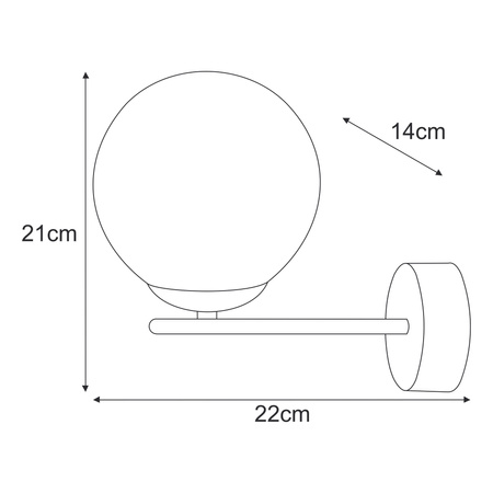 Nowoczesny kinkiet ścienny z okrągłym kloszem K-5785 z serii FELIX